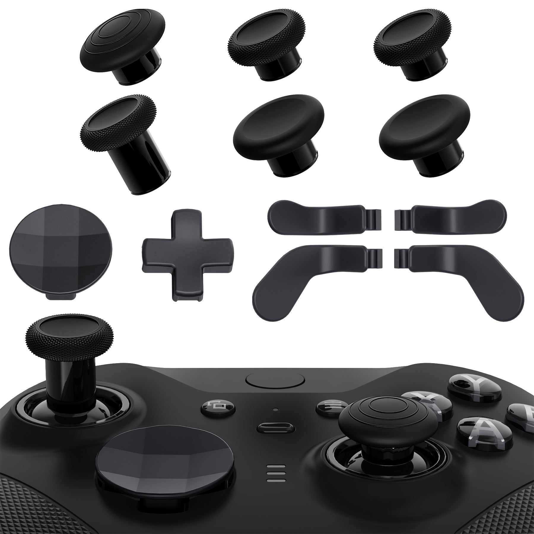 eXtremeRate 13 in 1 Component Pack Kit Replacement Metal Thumbsticks &  D-Pads & Paddles for Xbox Elite Series 2 & Elite 2 Core Controller (Model  1797)