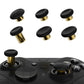 6 in 1 Metal Replacement Thumbsticks for Xbox Elite Series 2 & Elite 2 Core Controller (Model 1797) - Black & Metallic Hero Gold eXtremeRate