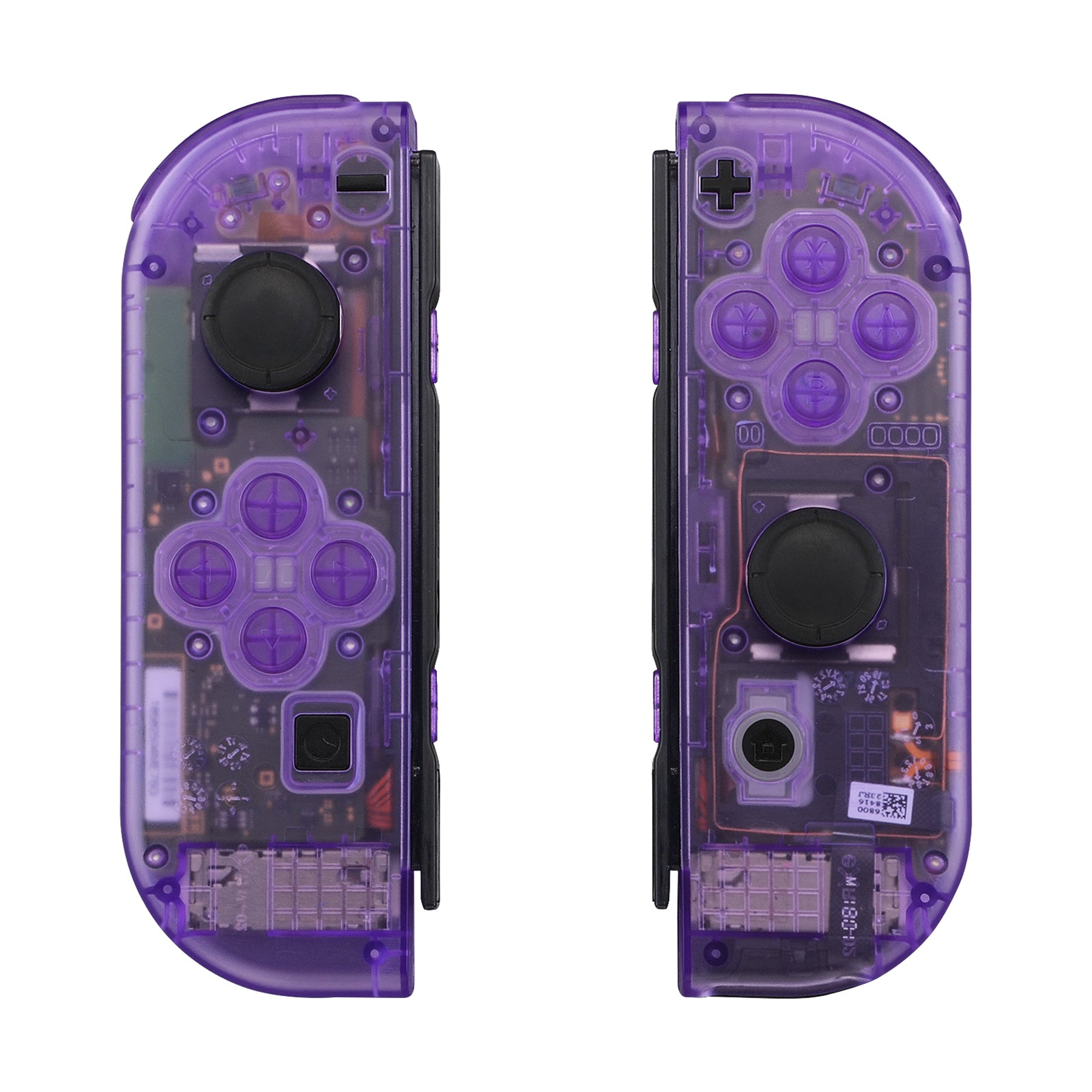 eXtremeRate Replacement Full Set Shell Case with Buttons for Joycon of NS  Switch - Clear Atomic Purple