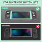 eXtremeRate Retail 2 Pack Misty Green Border Transparent HD Saver Protector Film, Tempered Glass Screen Protector for Nintendo Switch Lite [Anti-Scratch, Anti-Fingerprint, Shatterproof, Bubble-Free] - HL732