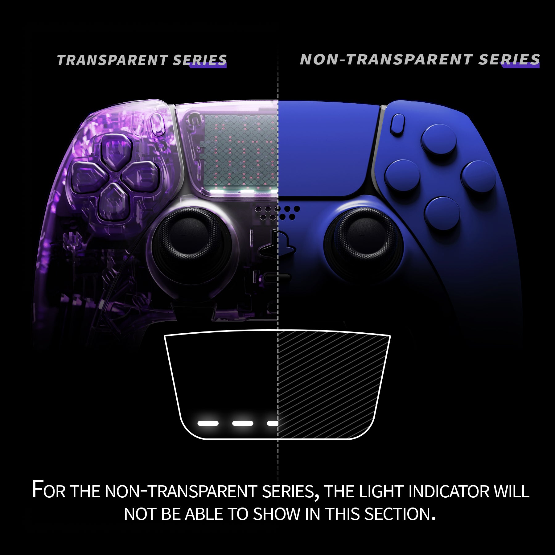 Replacement Full Set Shells with Buttons Compatible with PS5 Edge Controller - Blue eXtremeRate