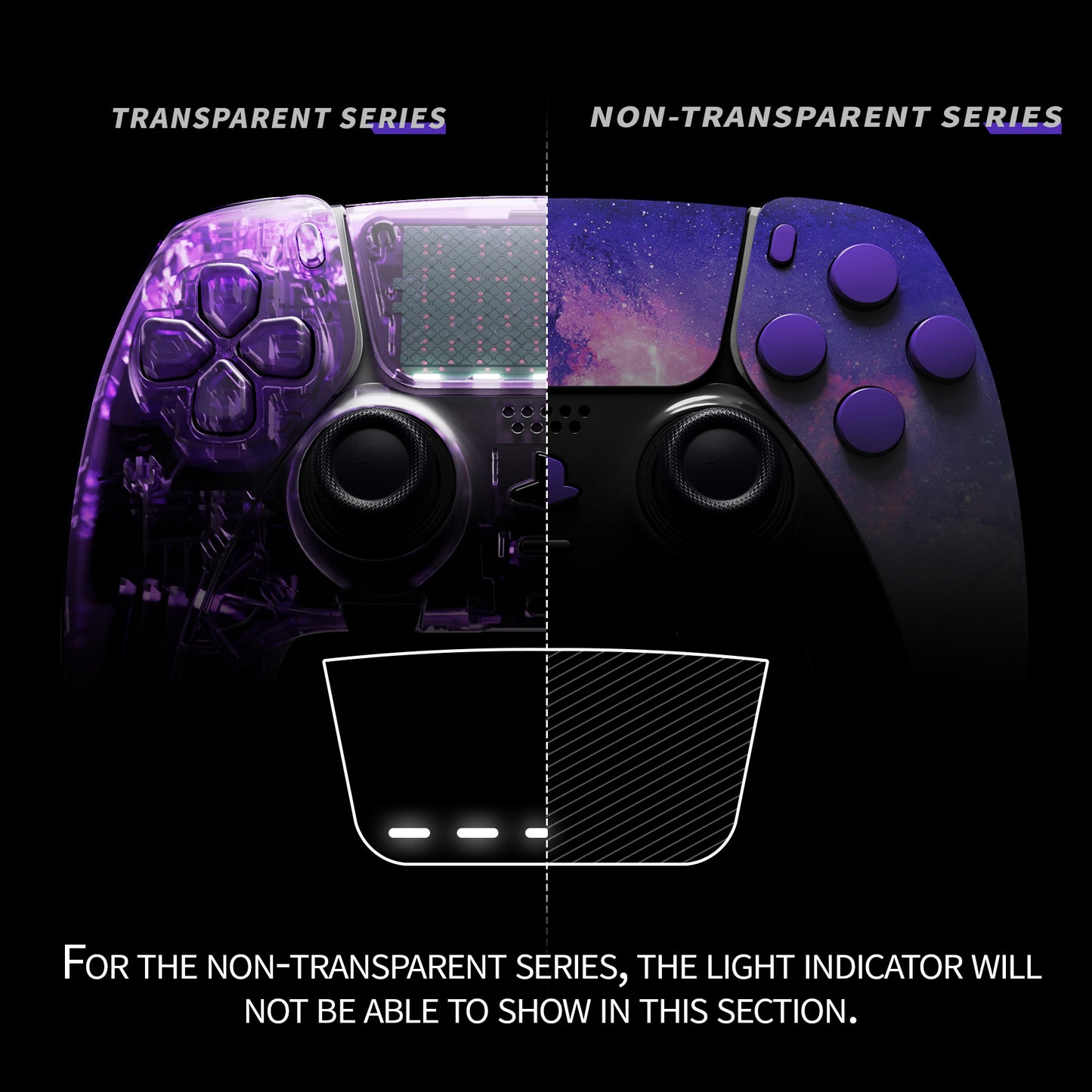Replacement Full Set Shells with Buttons Compatible with PS5 Edge Controller - Nebula Galaxy eXtremeRate