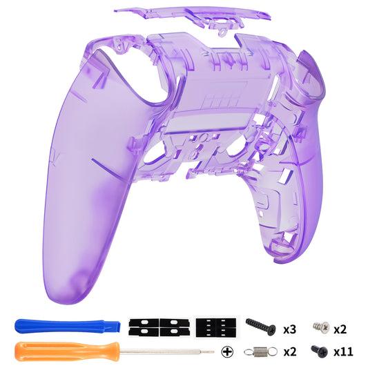 Replacement Back Housing Bottom Shell Compatible with PS5 Edge Controller - Clear Atomic Purple eXtremeRate