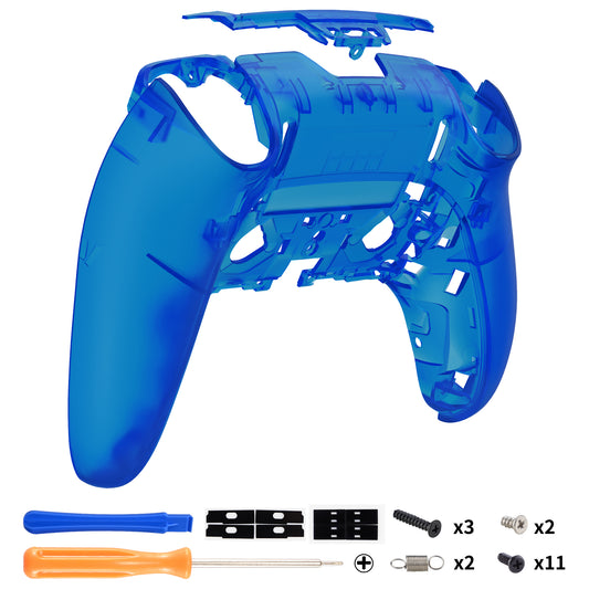 Replacement Back Housing Bottom Shell Compatible with PS5 Edge Controller - Clear Blue eXtremeRate