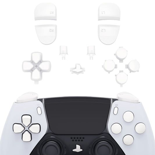 Replacement Full Set Buttons Compatible with PS5 Edge Controller - White eXtremeRate