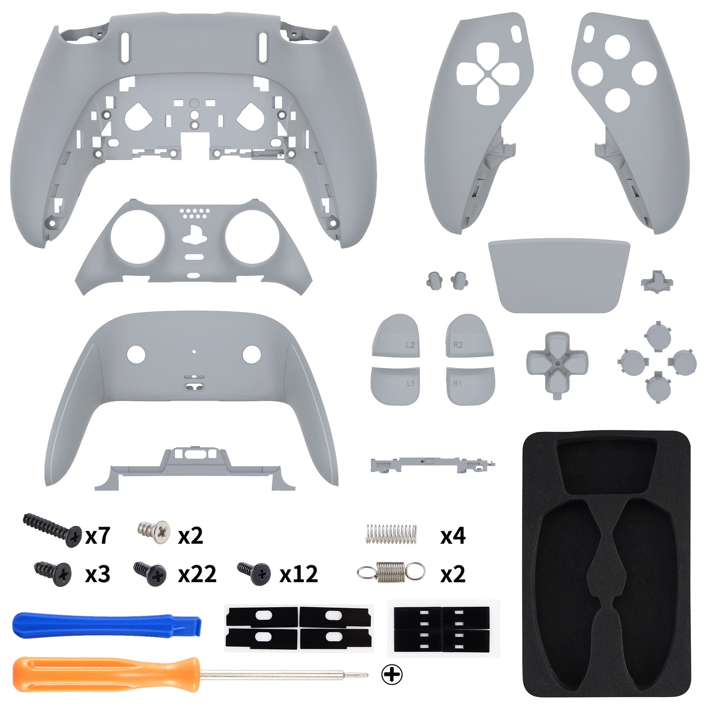 Replacement Full Set Shells with Buttons Compatible with PS5 Edge Controller - New Hope Gray eXtremeRate