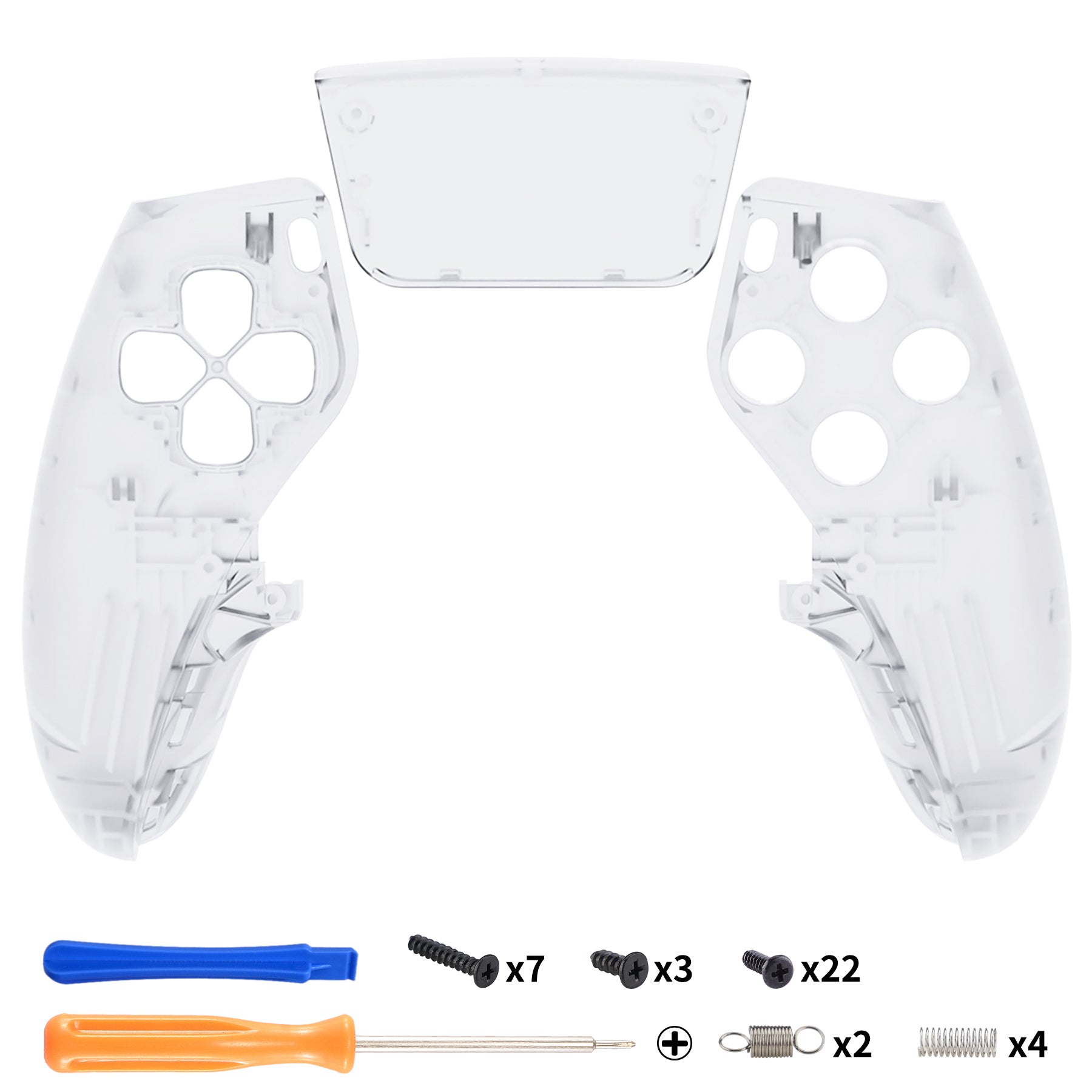 eXtremeRate Clear Left Right Front Housing Shell with Touchpad