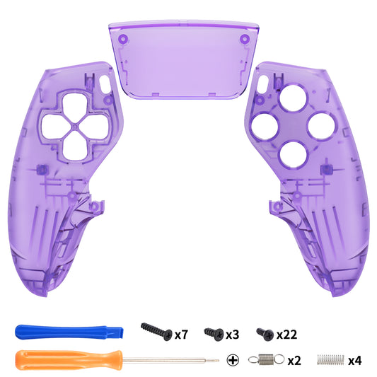 Replacement Left Right Front Housing Shell with Touchpad Compatible with PS5 Edge Controller - Clear Atomic Purple eXtremeRate