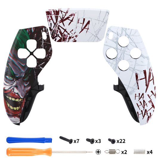 Replacement Left Right Front Housing Shell with Touchpad Compatible with PS5 Edge Controller - Clown HAHAHA eXtremeRate