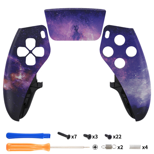 Replacement Left Right Front Housing Shell with Touchpad Compatible with PS5 Edge Controller - Nebula Galaxy eXtremeRate