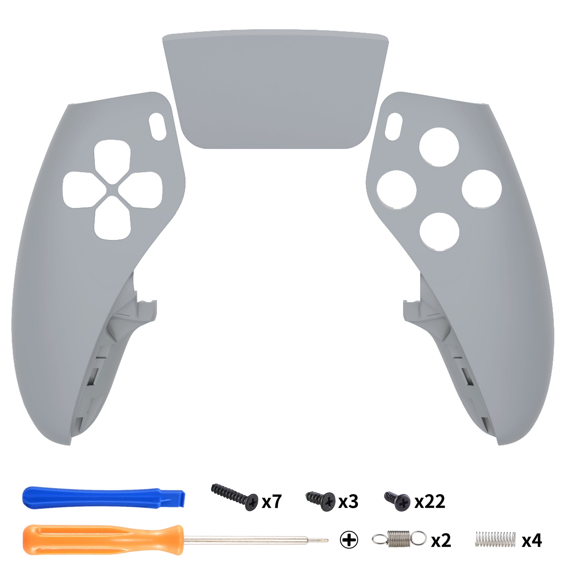 eXtremeRate Replacement Left Right Front Housing Shell with Touchpad  Compatible with PS5 Edge Controller - New Hope Gray