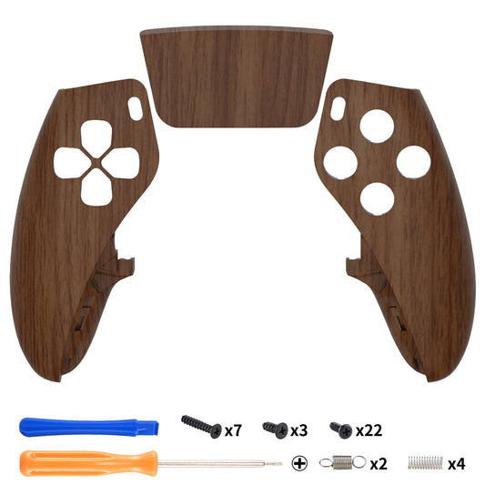 Replacement Left Right Front Housing Shell with Touchpad Compatible with PS5 Edge Controller - Wood Grain eXtremeRate