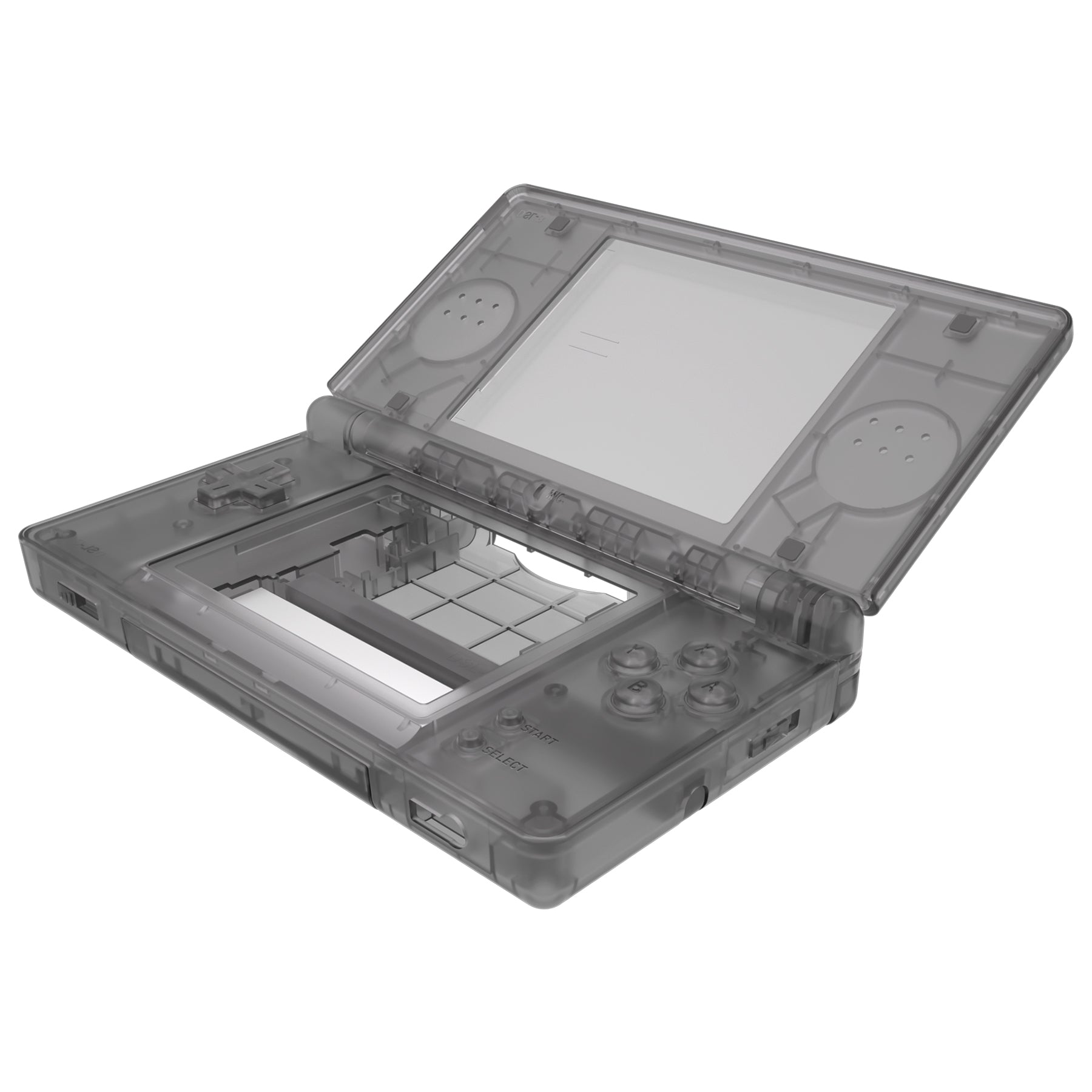 eXtremeRate Replacement Full Housing Shell & Buttons with Screen Lens for  Nintendo DS Lite NDSL - Clear Black