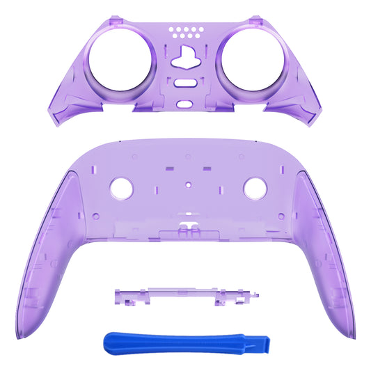 Replacement Top Bottom Decorative Trim Shell Compatible with PS5 Edge Controller - Clear Atomic Purple eXtremeRate