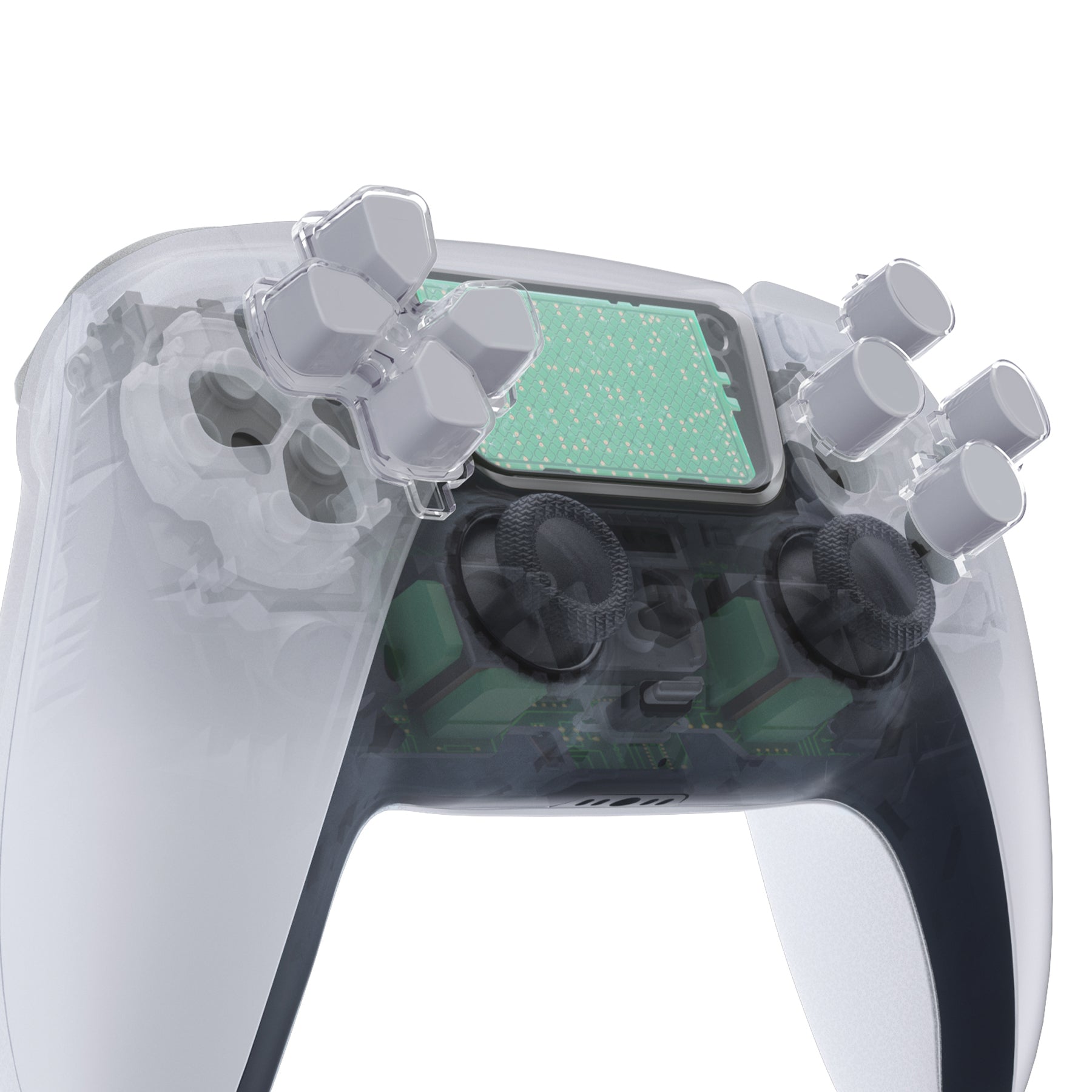 eXtremeRate Two-Tone Gray & Clear Custom Dpad Action Buttons Replacement No  Letter Imprint D-pad Face Buttons Compatible with ps5 Controller –  eXtremeRate Retail