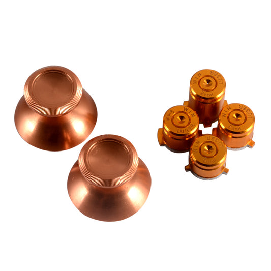 eXtremeRate Retail Metal Alumium Alloy Thumbsticks Bullet ABXY Mod Buttons for Xbox One Standard & Xbox One Elite & Xbox One S/X Controller - Gold - ZXOJ0301