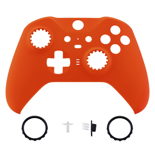 Orange Soft Touch Grip Faceplate Cover, Front Housing Shell Case Replacement Kit for Xbox One Elite Series 2 Controller (Model 1797 and Core Model 1797) - Thumbstick Accent Rings Included - ELP304 eXtremeRate