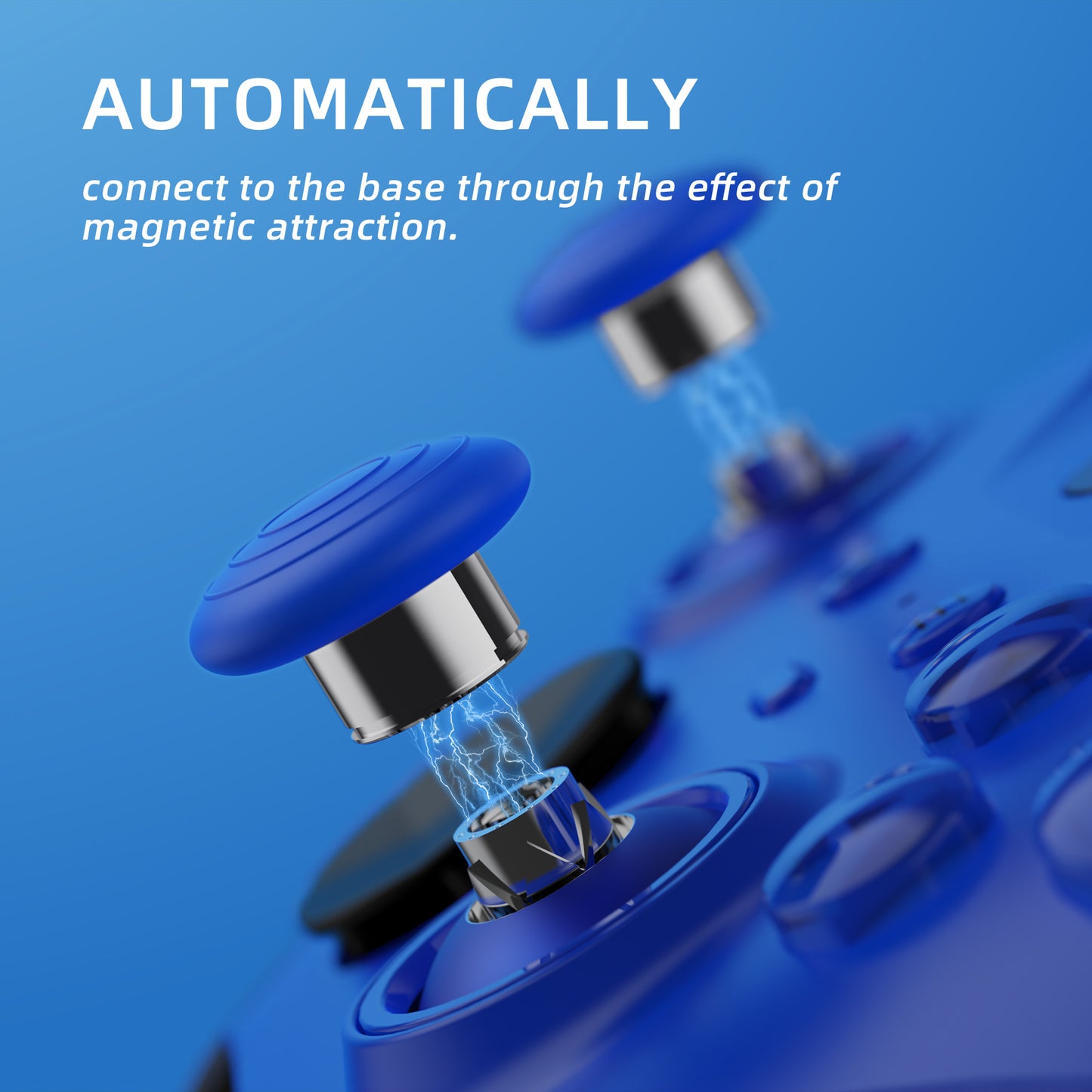 eXtremeRate 6 in 1 Metal Replacement Thumbsticks for Xbox Elite Series 2 & Elite 2 Core Controller (Model 1797) - Blue & Metallic Silver eXtremeRate