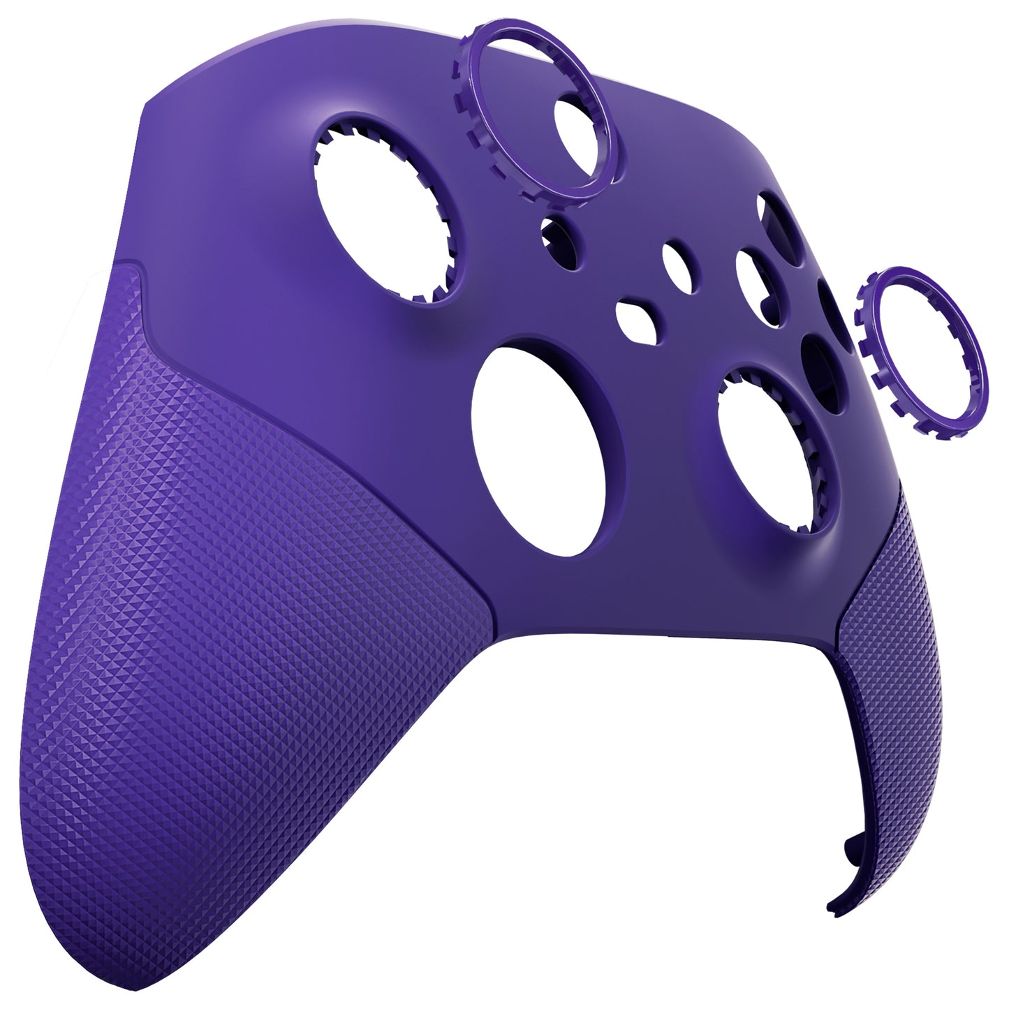 eXtremeRate ASR Version Performance Rubberized Grip Front Housing Shell  with Accent Rings for Xbox Series X & S Controller - Rubberized Purple eXtremeRate