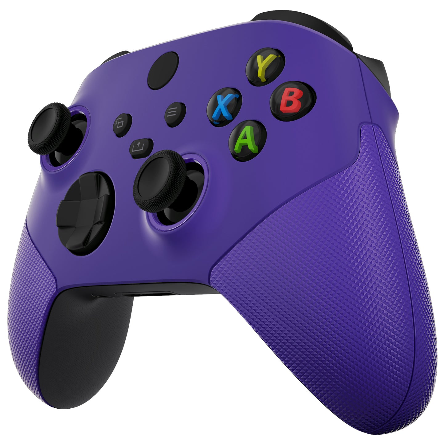 eXtremeRate ASR Version Performance Rubberized Side Rails Front Housing Shells with Accent Rings for Xbox Series X & S Controller - Rubberized Purple eXtremeRate