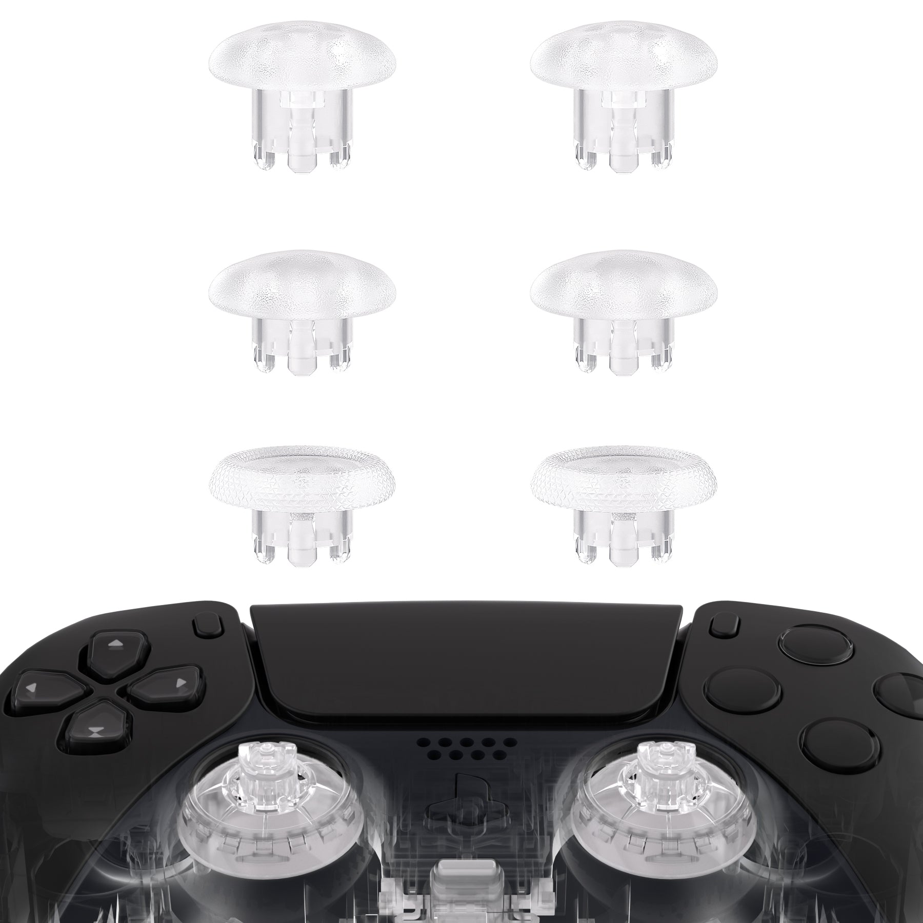 eXtremeRate Clear Replacement Swappable Thumbsticks for PS5 Edge