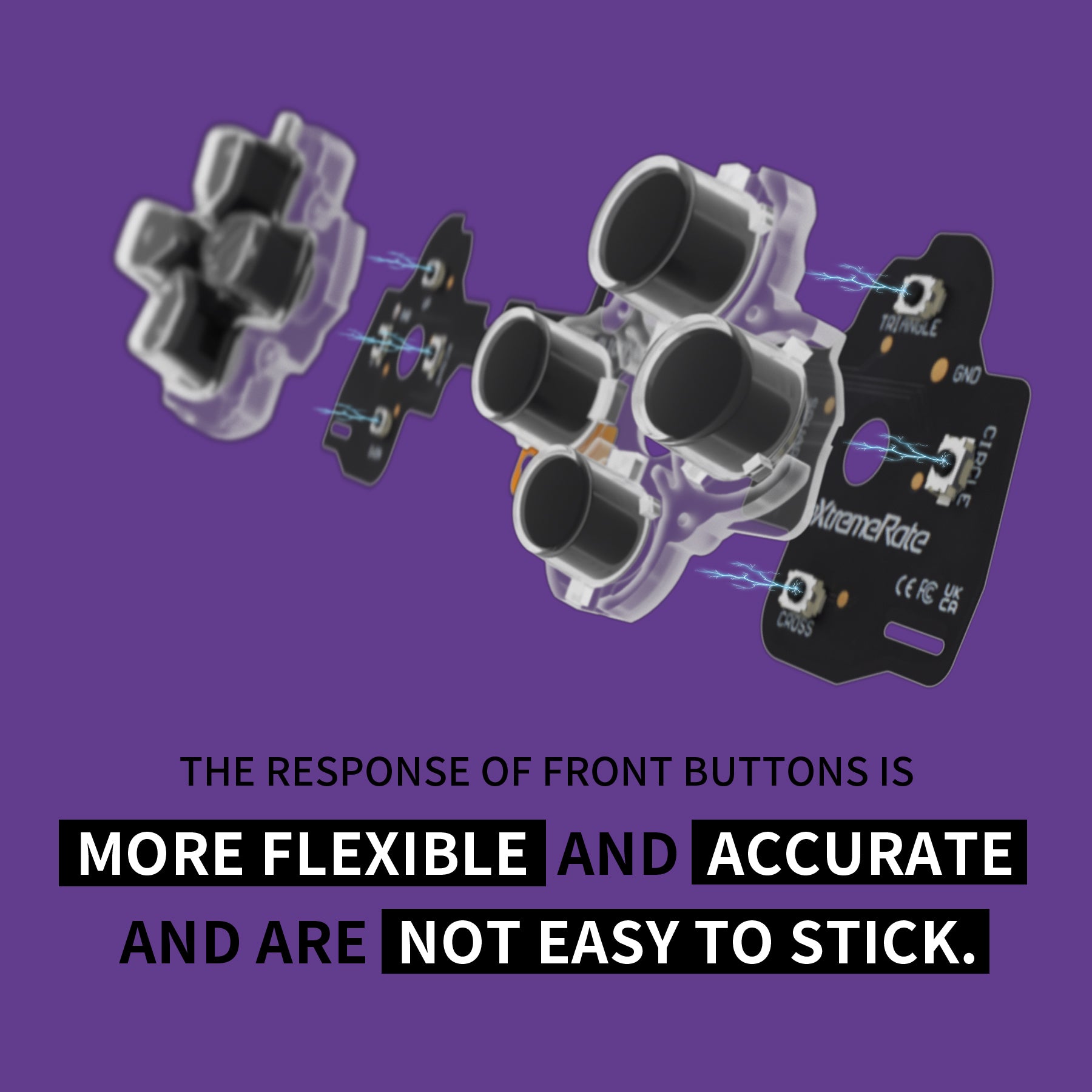 eXtremeRate Face Buttons Clicky Kit for PS5 Edge Controller, Custom Tactile Dpad Action Buttons for PS5 Edge Controller eXtremeRate
