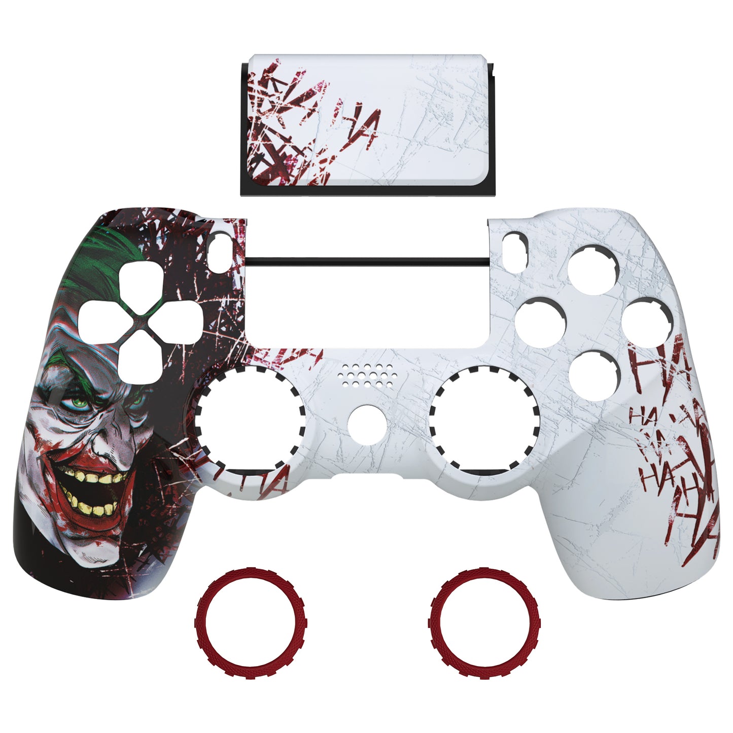 eXtremeRate Ghost Redesigned Front Housing Shell with Touch Pad Compatible with PS4 Slim Pro Controller JDM-040/050/055 - Clown HAHAHA eXtremeRate