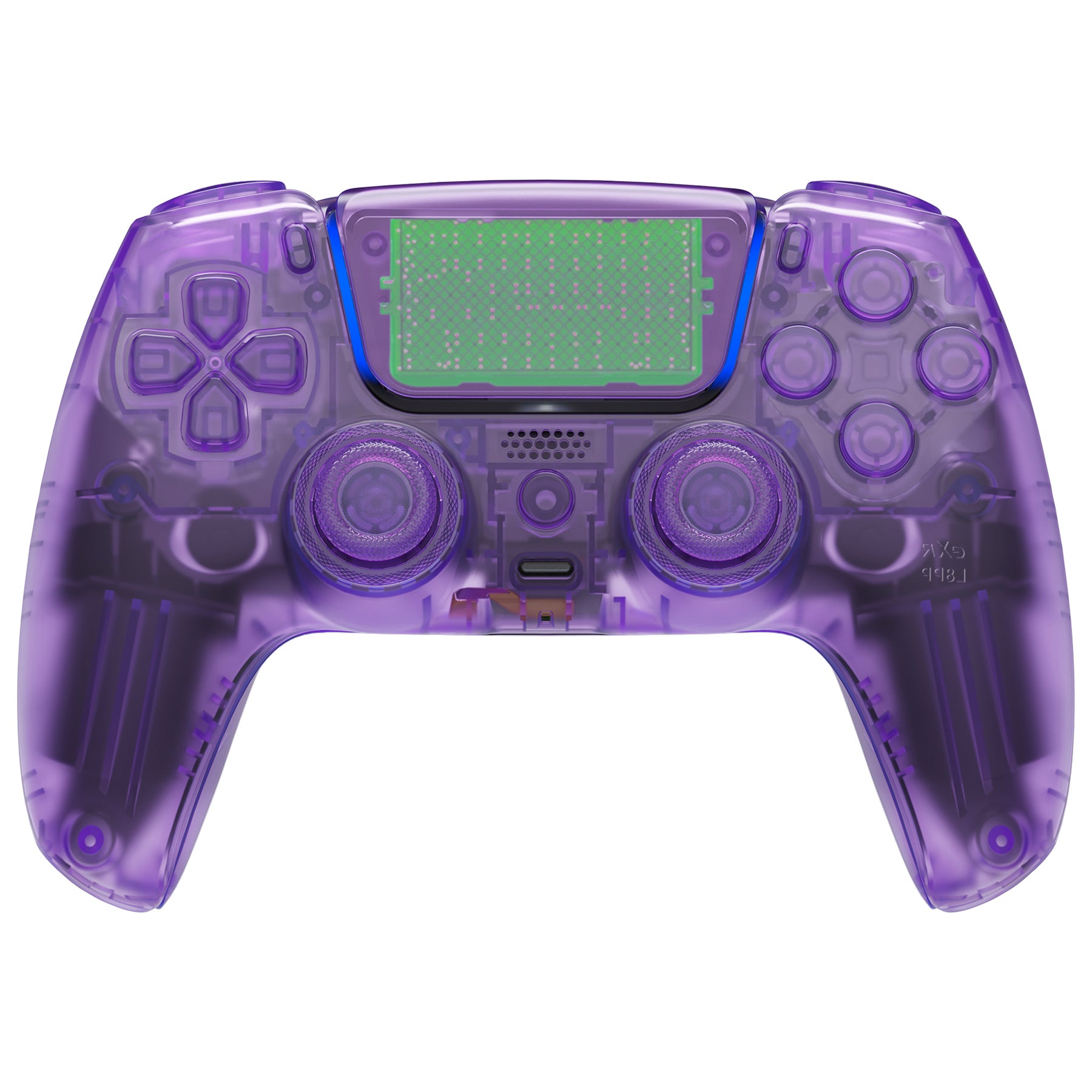 eXtremeRate LUNA Redesigned Replacement Full Set Shells with Buttons  Compatible with PS5 Controller BDM-030/040 - Clear Atomic Purple