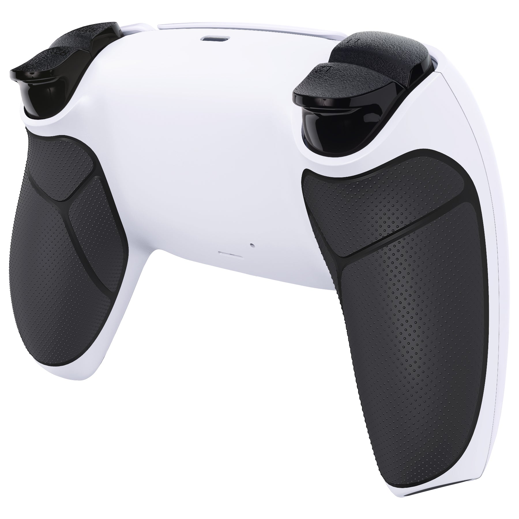 eXtremeRate Performance Grip Replacement Back Housing Bottom Shell Compatible with PS5 Controller - Rubberized Black White eXtremeRate