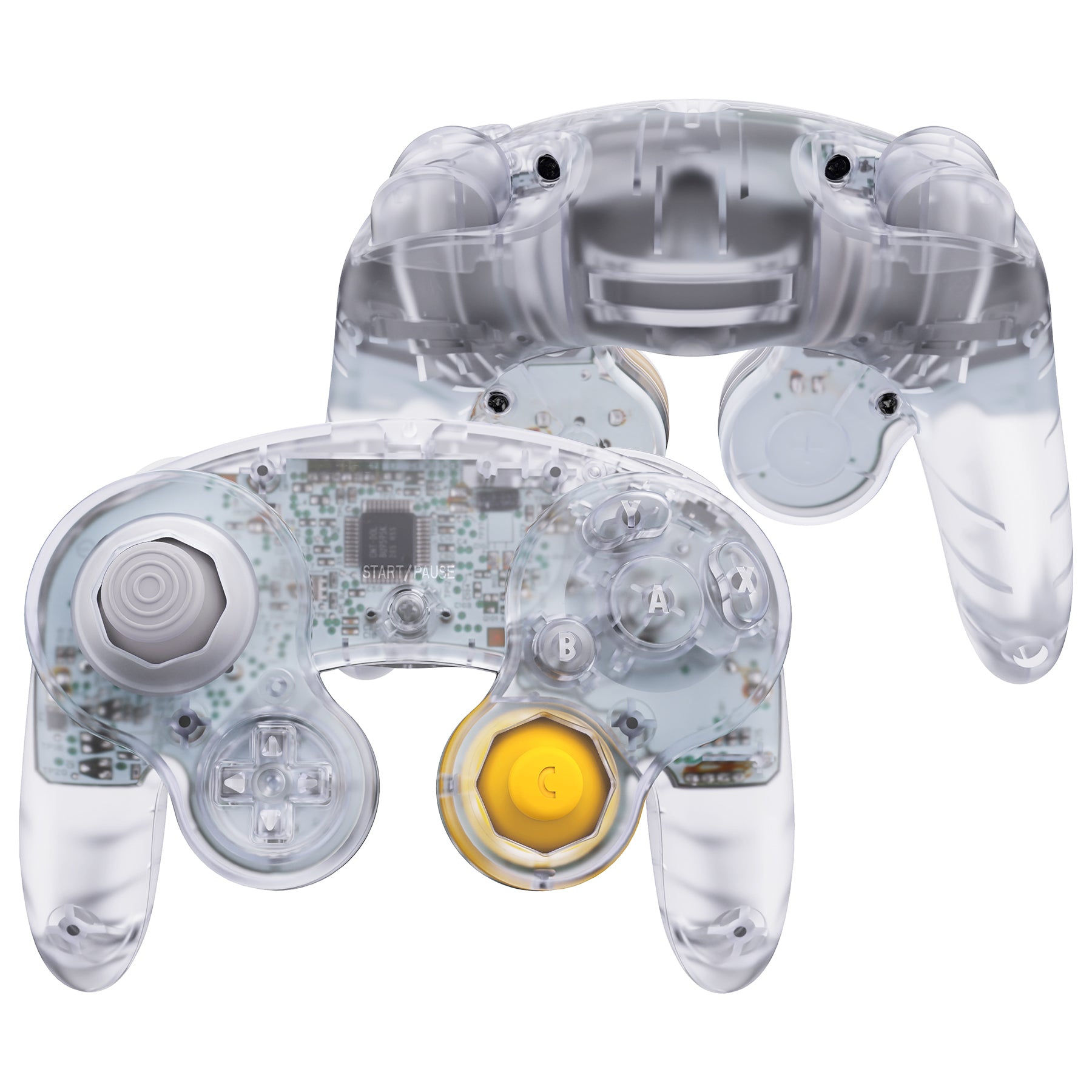 eXtremeRate Replacement  Faceplate Backplate with Buttons for Nintendo GameCube Controller NGC - Clear eXtremeRate