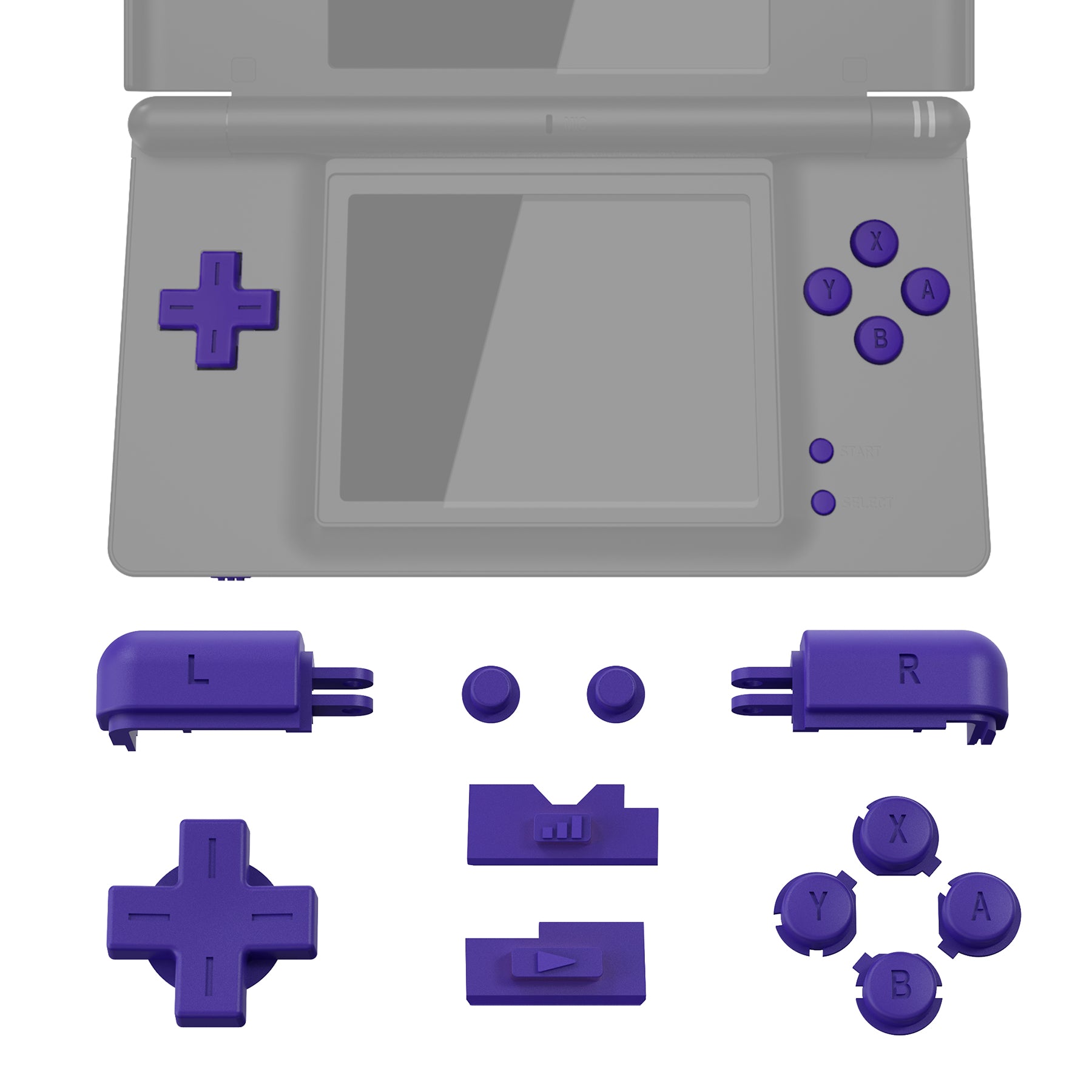 eXtremeRate Replacement Full Set Buttons for Nintendo DS Lite NDSL - Purple