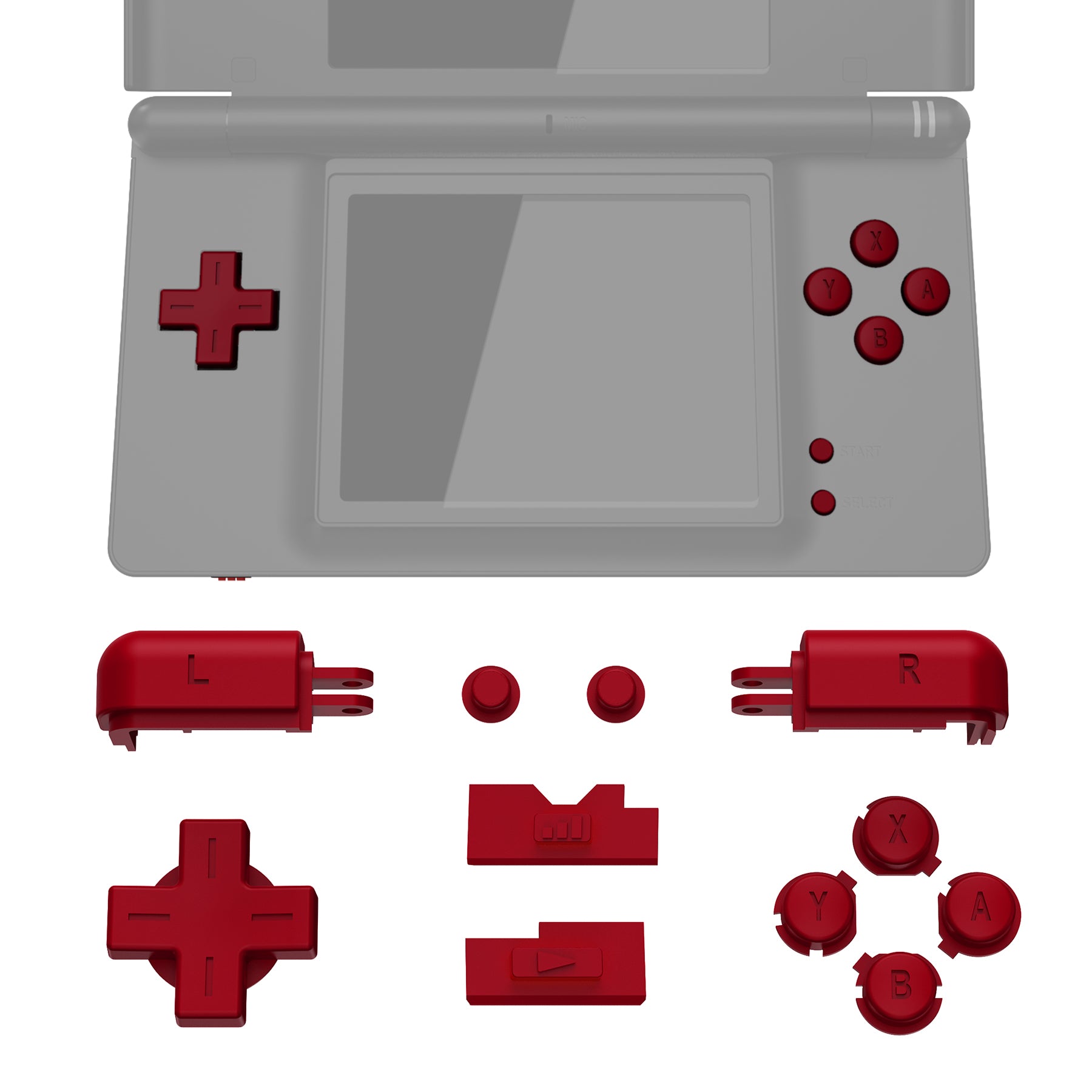 eXtremeRate Clear Red Replacement Full Set Buttons for Gameboy Color GBC -  Handheld Game Console NOT Included – eXtremeRate Retail