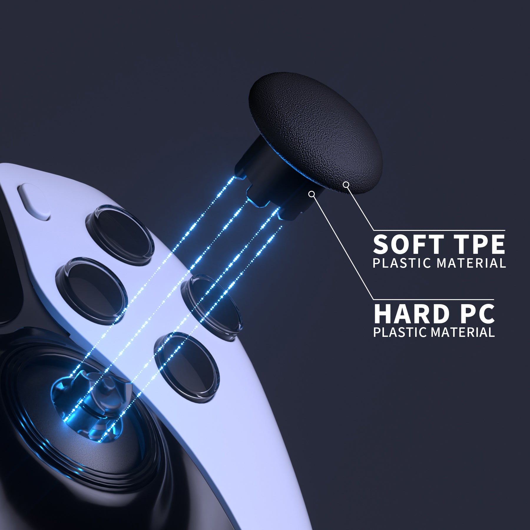 eXtremeRate Replacement Swappable Thumbsticks for PS5 Edge Controller - Black eXtremeRate