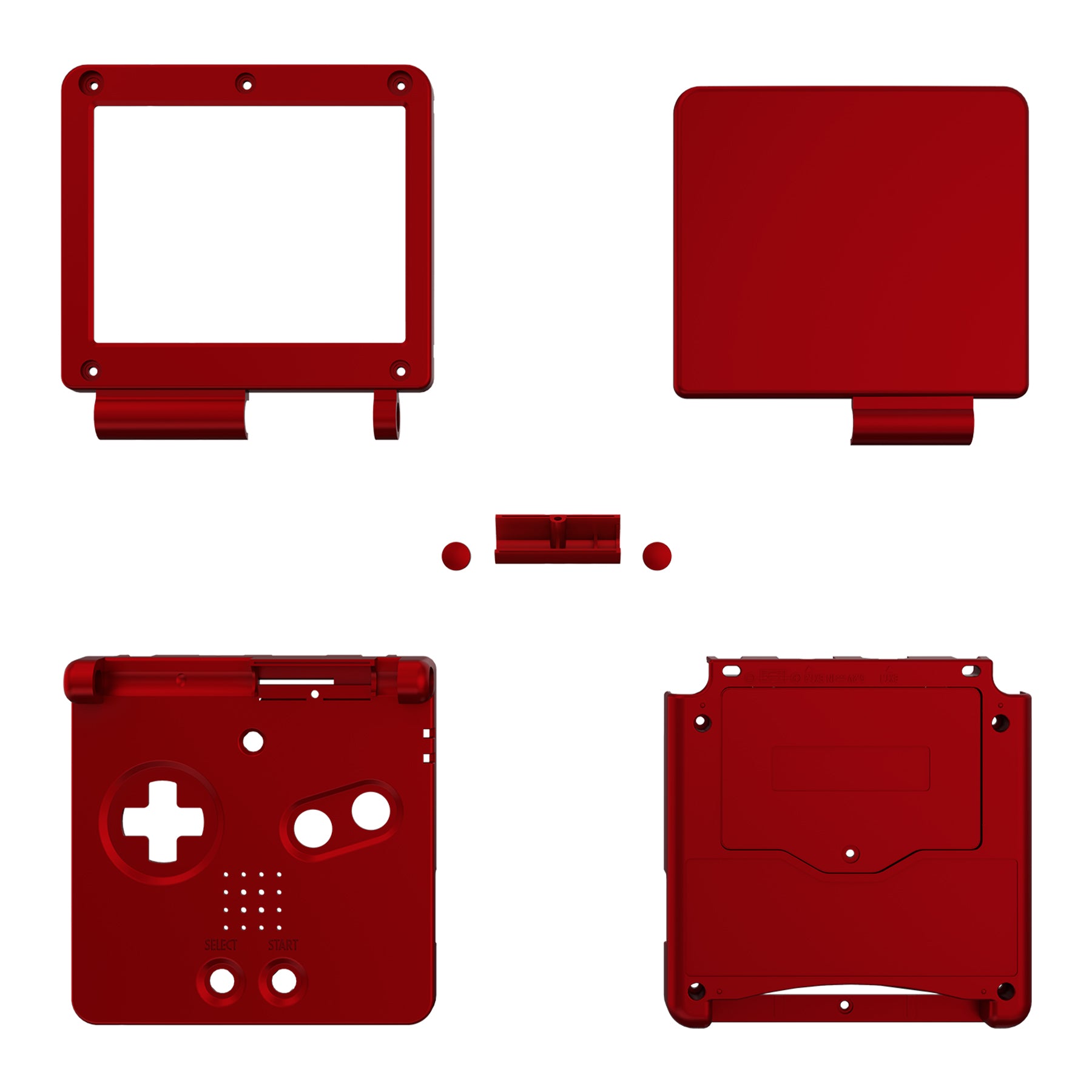 eXtremeRate Retail IPS Ready Upgraded Scarlet Red Soft Touch Custom Replacement Housing Shell for Gameboy Advance SP GBA SP – Compatible with Both IPS & Standard LCD – Console & Screen NOT Included - ASPP3004