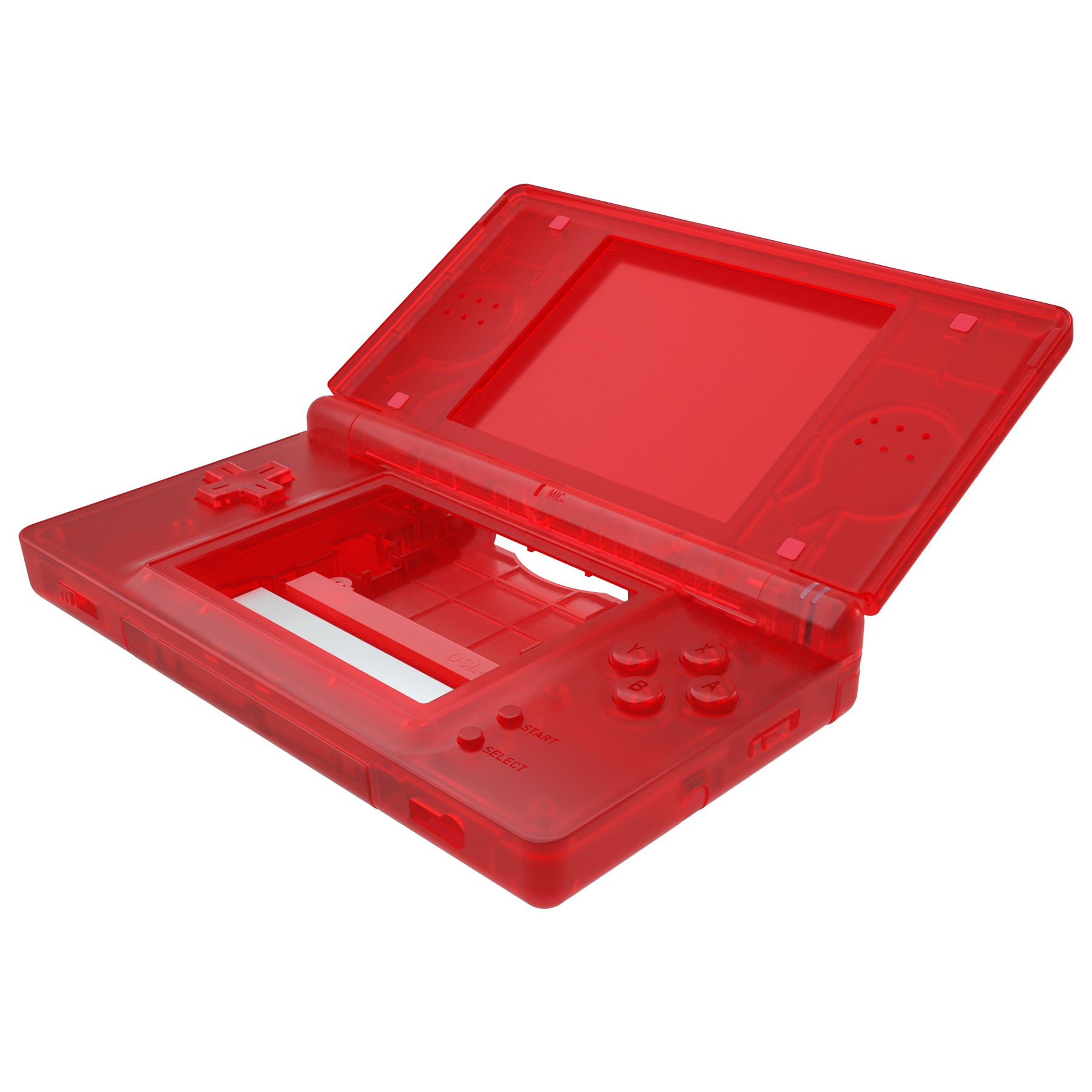 eXtremeRate Clear Red Replacement Full Housing Shell for Nintendo