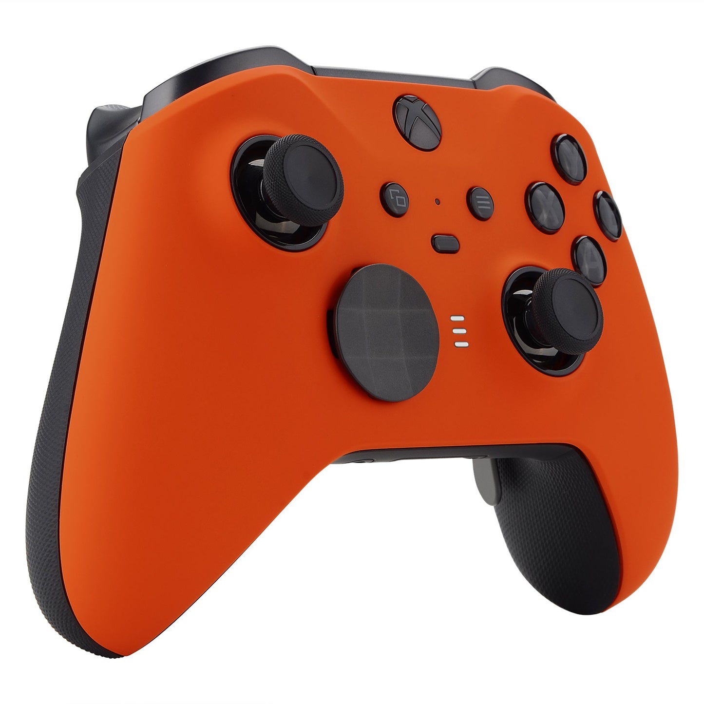 eXtremeRate Retail Orange Soft Touch Grip Faceplate Cover, Front Housing Shell Case Replacement Kit for Xbox One Elite Series 2 Controller (Model 1797 and Core Model 1797) - Thumbstick Accent Rings Included - ELP304