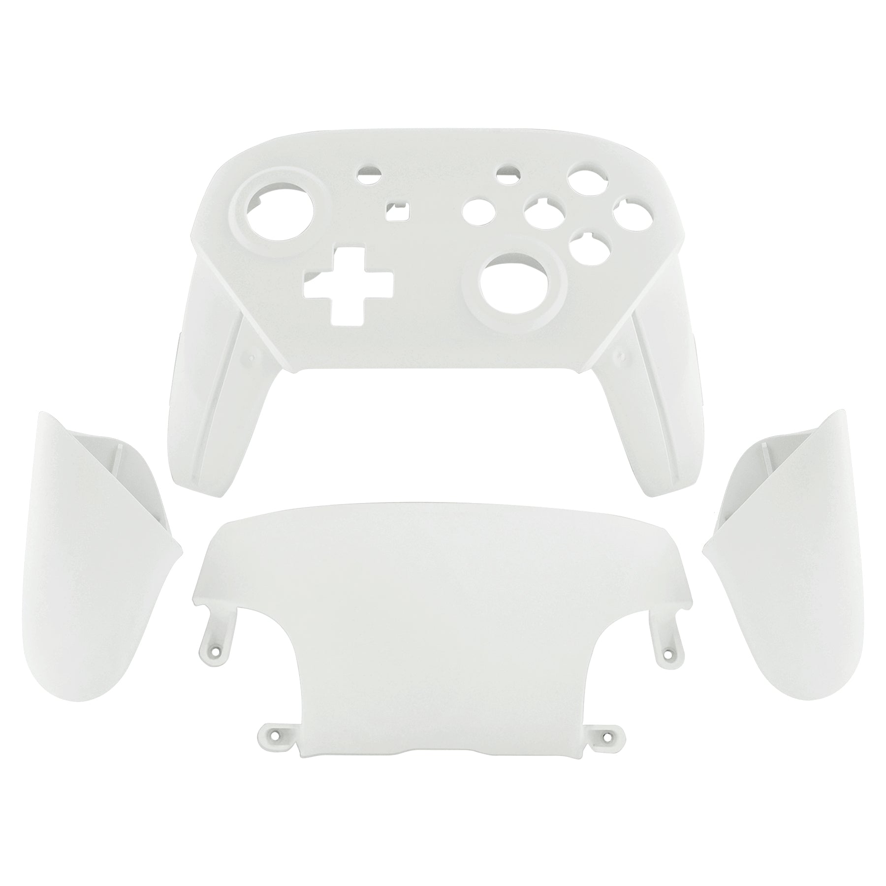 eXtremeRate Retail White Faceplate Backplate Handles for Nintendo Switch Pro Controller, Soft Touch DIY Replacement Grip Housing Shell Cover for Nintendo Switch Pro - Controller NOT Included - FRP306
