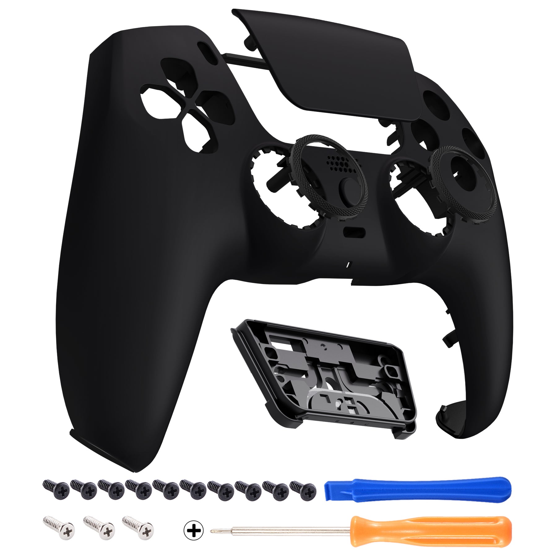 eXtremeRate Luna Redesigned Black Soft Touch Front Shell Touchpad  Compatible with ps5 Controller BDM-010/020/030/040, DIY Replacement Housing  Custom Touch Pad Cover Compatible with ps5 Controller – eXtremeRate Retail