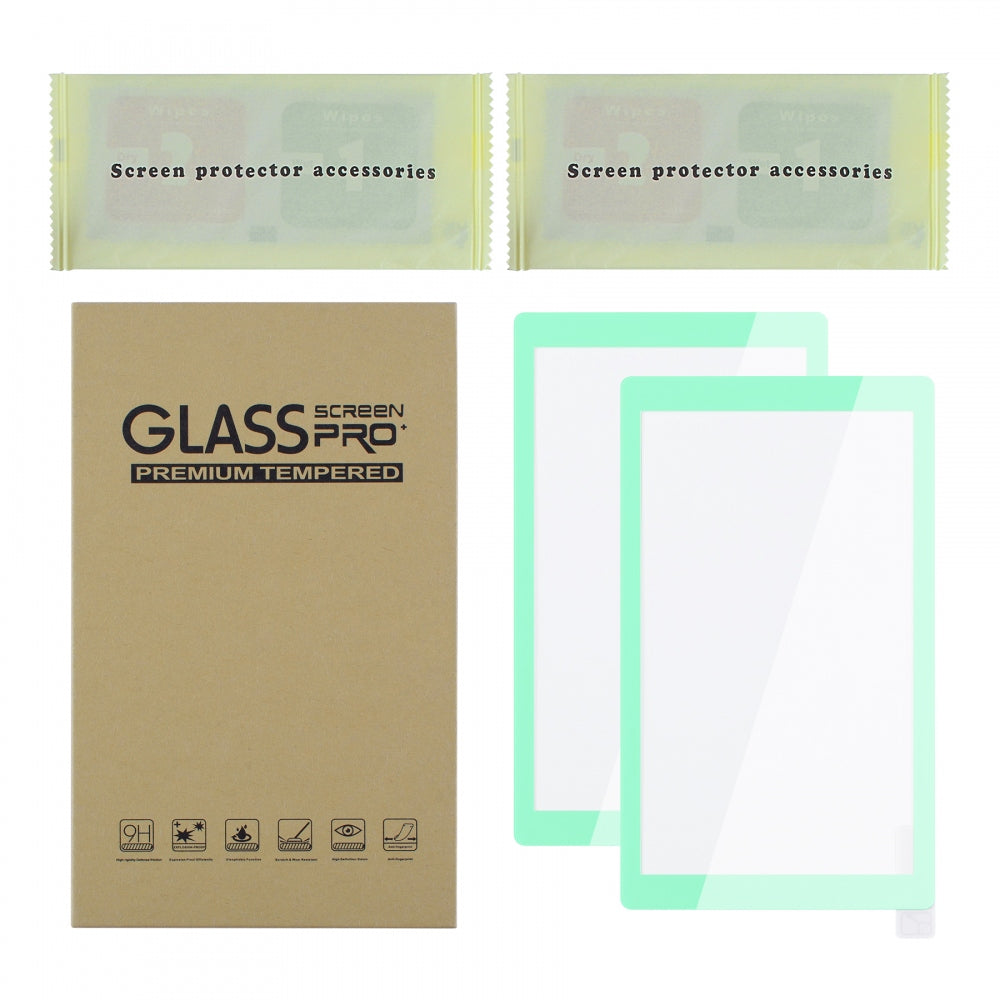 eXtremeRate Retail 2 Pack Mint Green Border Transparent HD Saver Protector Film, Tempered Glass Screen Protector for Nintendo Switch Lite [Anti-Scratch, Anti-Fingerprint, Shatterproof, Bubble-Free] - HL714