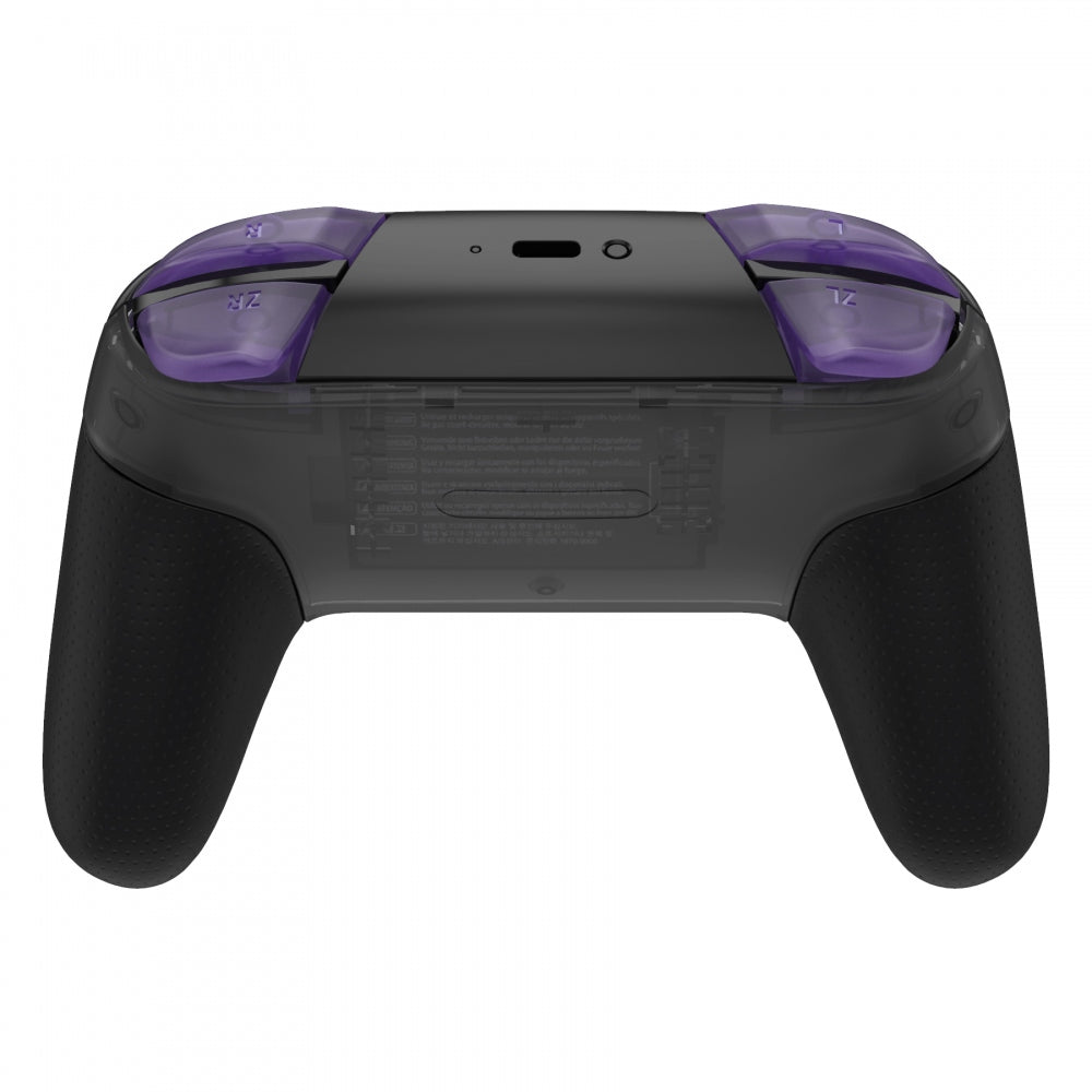 eXtremeRate Retail Transparent Atomic Purple Repair ABXY D-pad ZR ZL L R Keys for Nintendo Switch Pro Controller, DIY Replacement Full Set Buttons with Tools for Nintendo Switch Pro - Controller NOT Included - KRM513