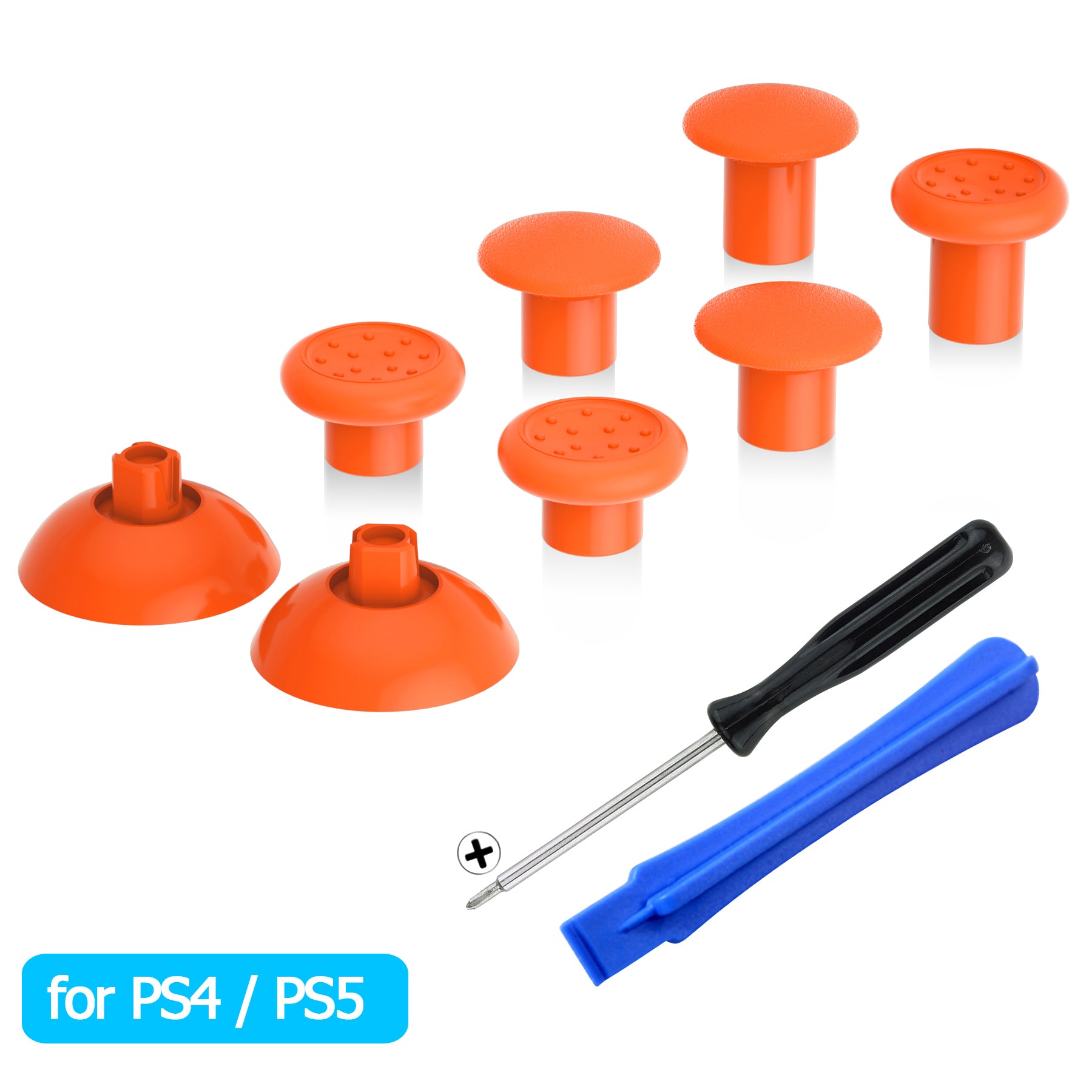 eXtremeRate ThumbsGear Interchangeable Ergonomic Thumbstick for PS5  Controller, for PS4 All Model Controller - 3 Height Domed and Concave Grips  Adjustable Joystick - Orange – eXtremeRate Retail