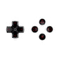 eXtremeRate Retail Replacement Custom Dpad Action Buttons Three-Tone Black & Clear With Black Carmine Red Redesigned Symbols D-pad Face Buttons For ps5 Controller - JPFF002