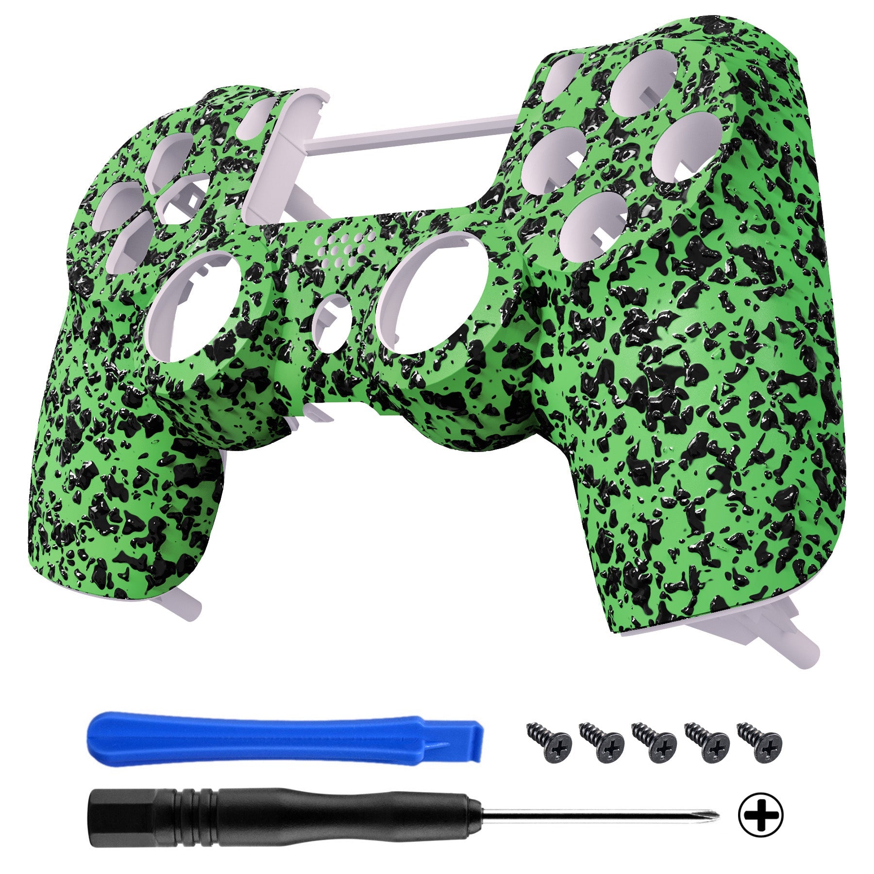 eXtremeRate Replacement Front Housing Shell for PS4 Slim Pro Controller  Controller (CUH-ZCT2 JDM-040/050/055) - Textured Green