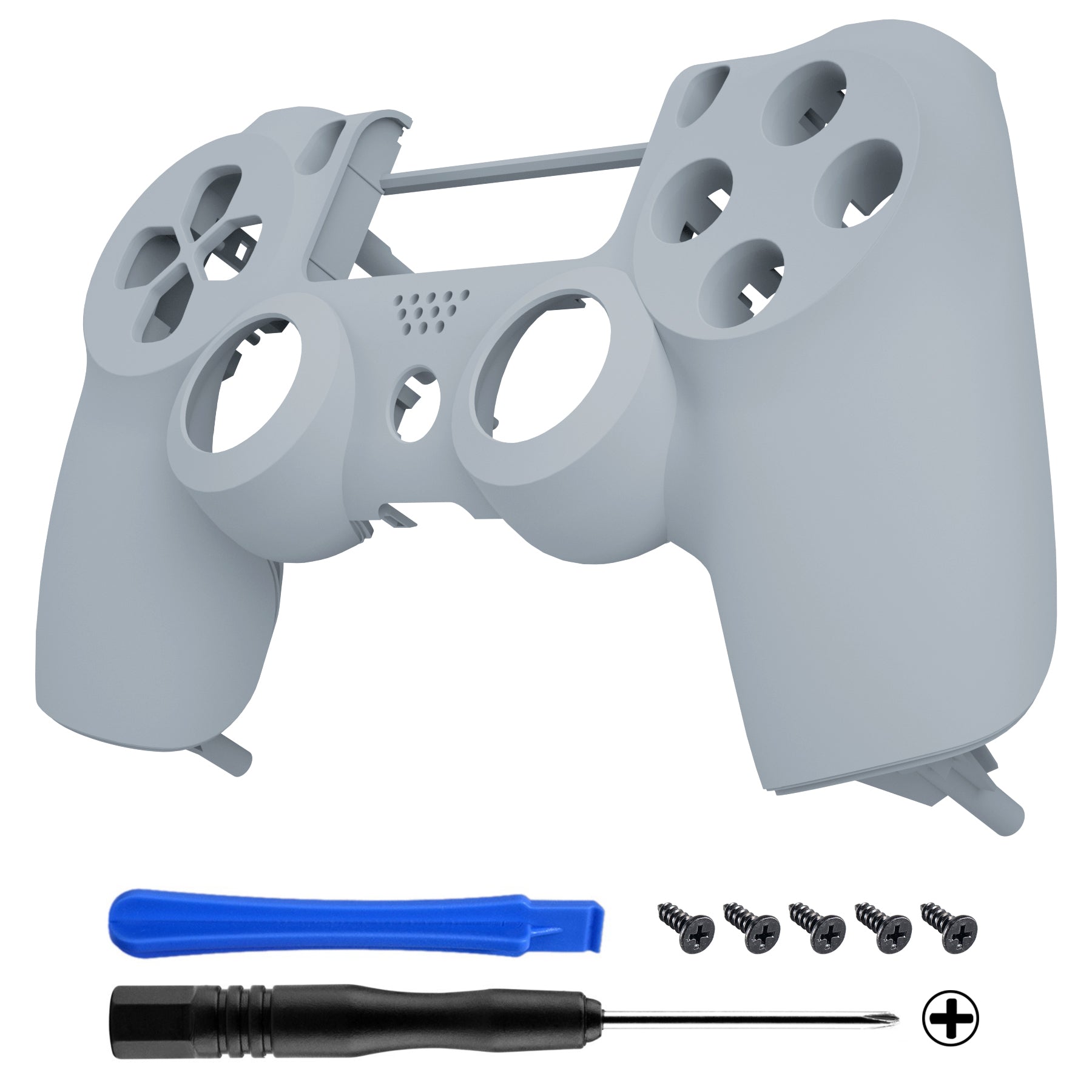 eXtremeRate Replacement Front Housing Shell for PS4 Slim Pro Controller  Controller (CUH-ZCT2 JDM-040/050/055) - New Hope Gray