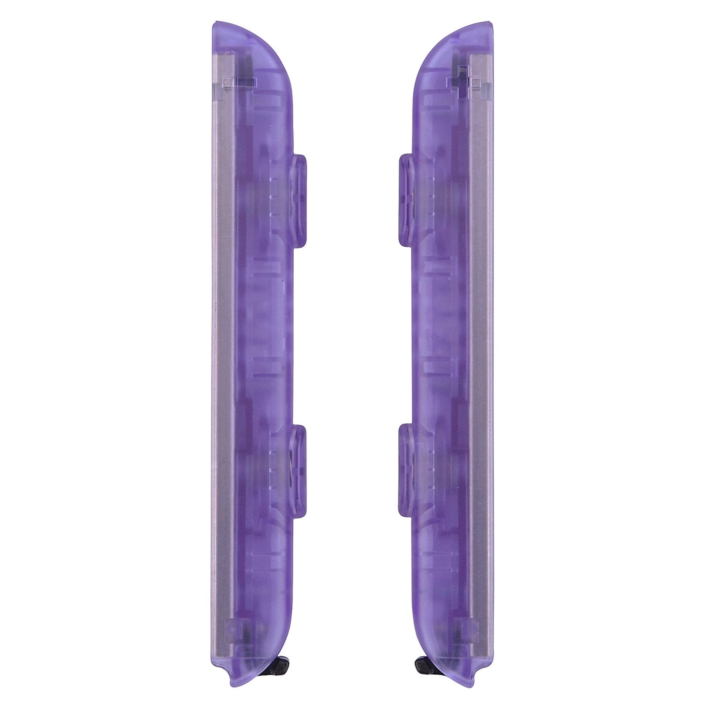 eXtremeRate Retail Clear Atomic Purple Replacement shell for Nintendo Switch Joycon Strap, Custom Joy-Con Wrist Strap Housing Buttons for Nintendo Switch - 2 Pack - UEM505