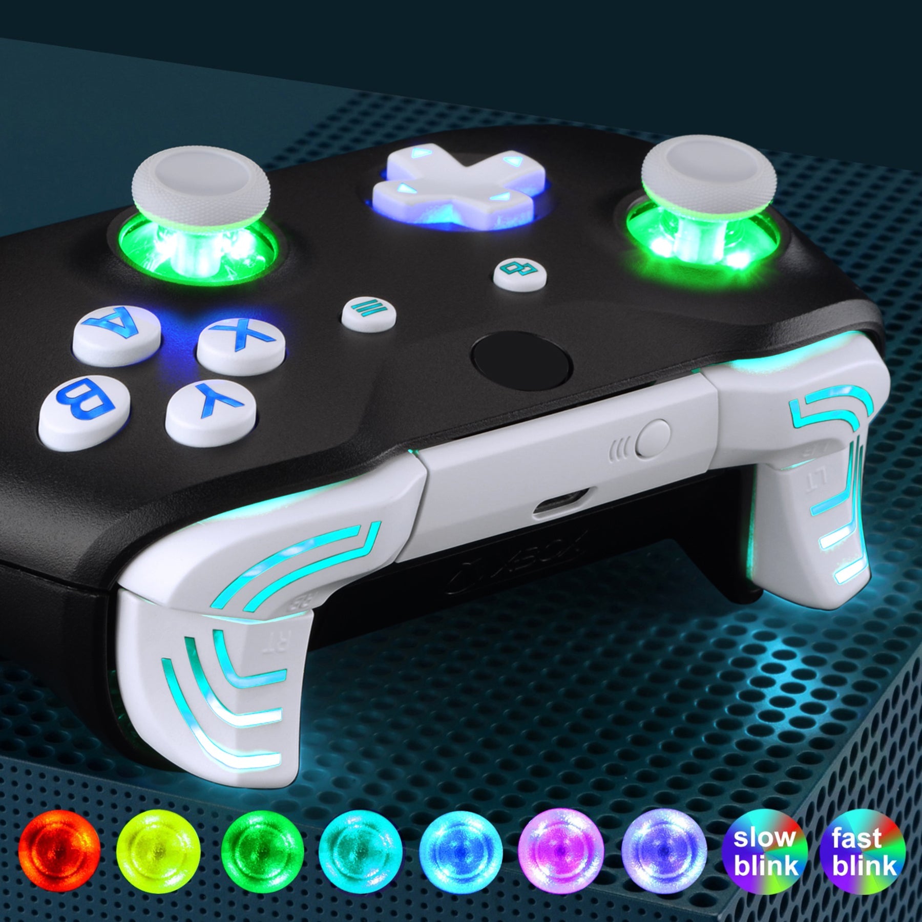 eXtremeRate Multi-Colors Luminated Dpad Thumbsticks Start Back
