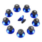 eXtremeRate Retail 10 pcs Rubberized Chrome Thumbsticks Analog Sticks Buttons Replacement Parts for Xbox One Xbox One X Xbox One S Controller (Blue) - XBHK0004GC