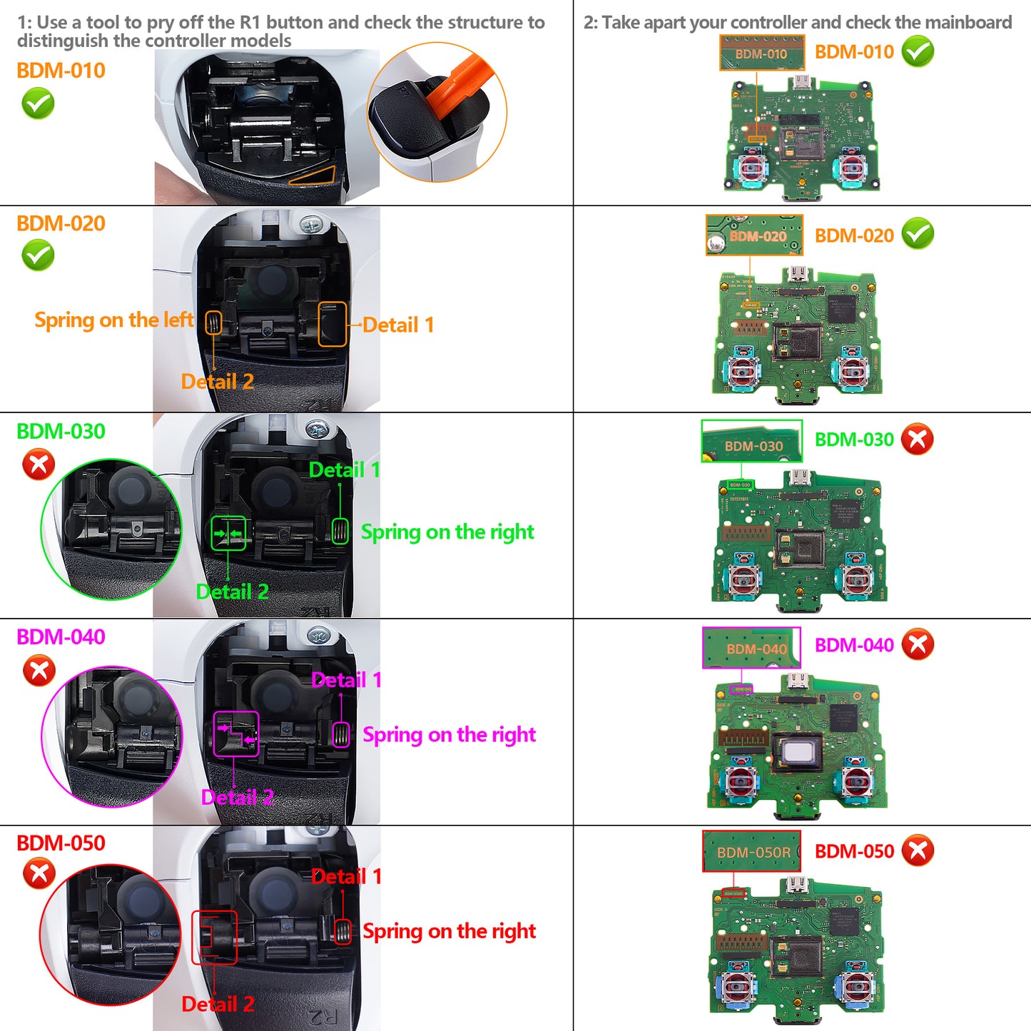 eXtremeRate Replacement Full Set Buttons Compatible with PS5 Controller BDM-010/020 - Clear Black