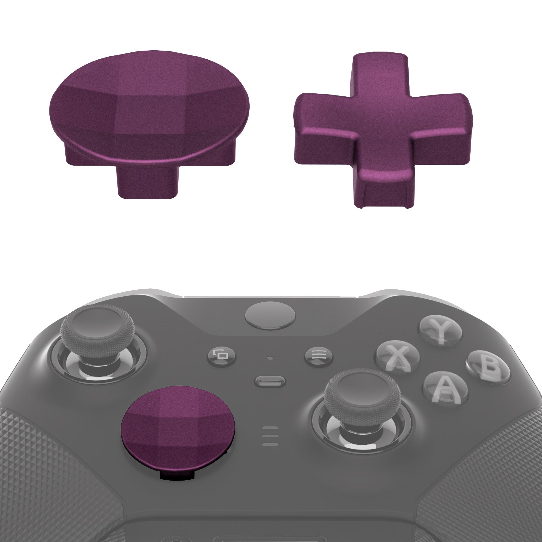eXtremeRate Retail 2 pcs Metalic Grape Magnetic Stainless Steel D-Pads for Xbox One Elite & Xbox One Elite Series 2 Controller - IL406
