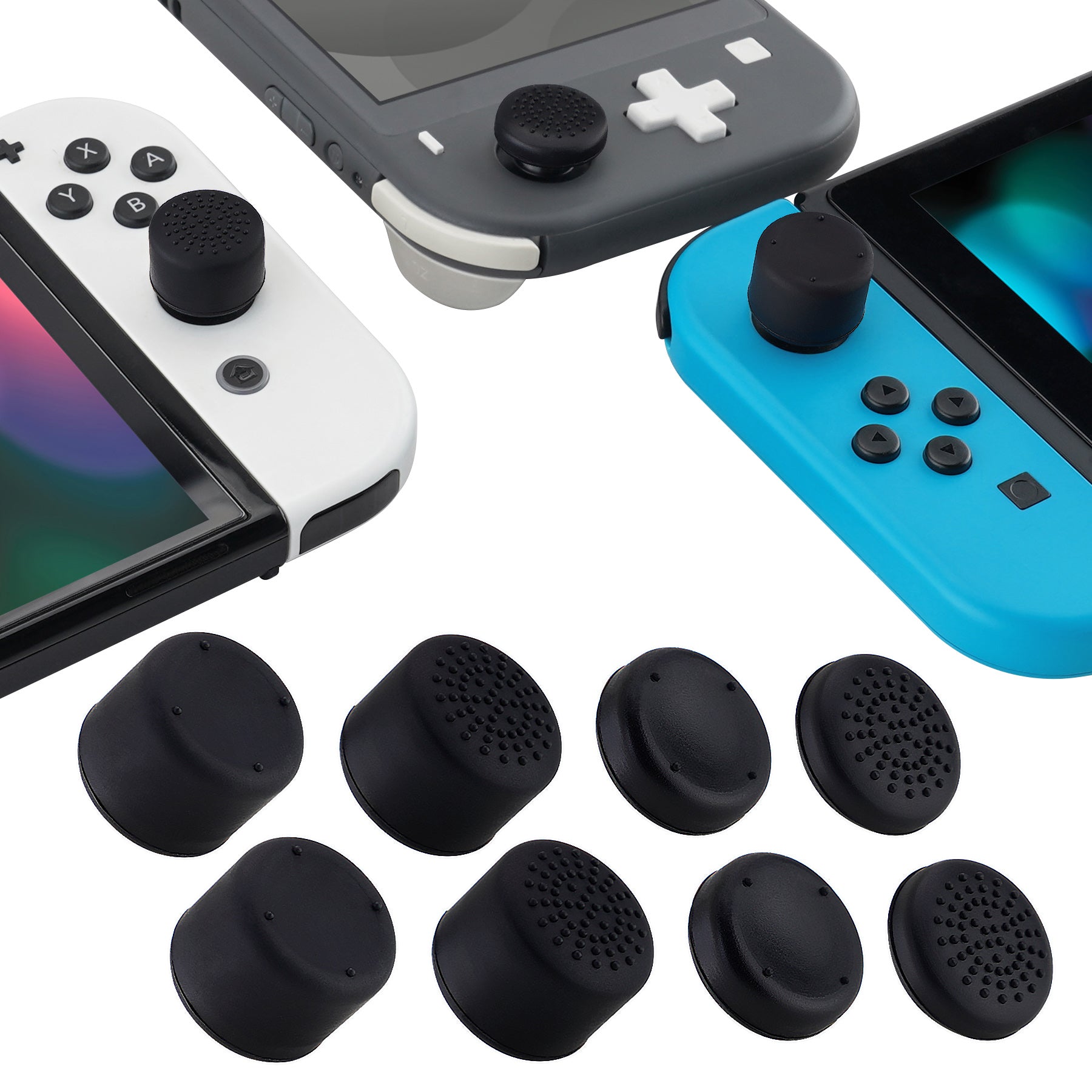 eXtremeRate 4 Pairs Black Anti-Slip Black Silicone Extended Length Thumb  Grips Thumbstick Caps Case Cover for Nintendo Switch Controller –  eXtremeRate Retail